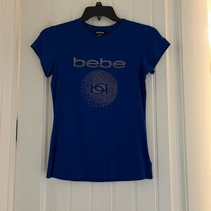Bebe Women's Vibrant Blue Short Sleeve Tee